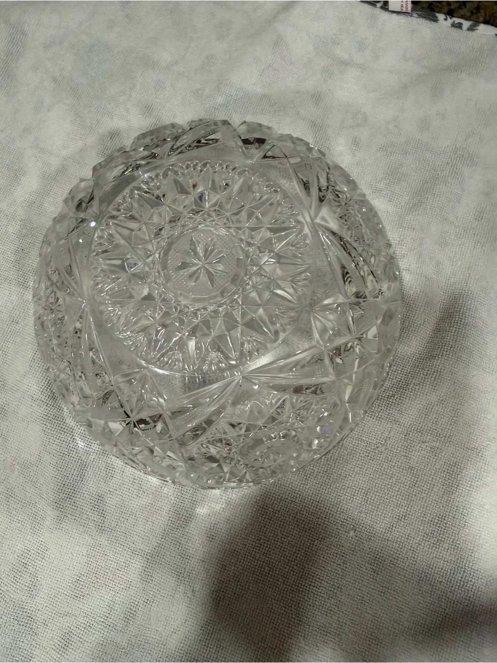 Cut Glass Decorative Bowl - Clear Pressed Glass